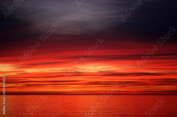 Obraz Photo of a bright red sunset on the Black Sea