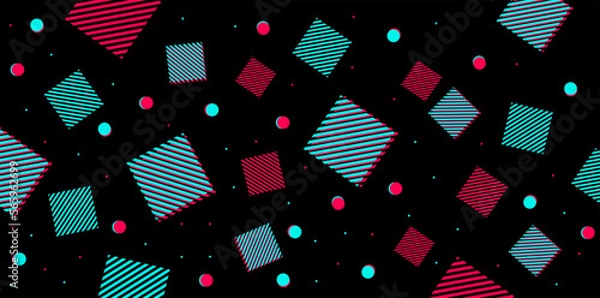 Fototapeta Abstract background design with social media colors, neon style modern copy space