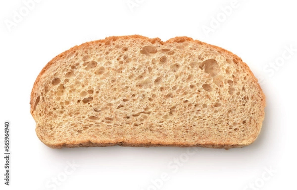 Fototapeta Top view of single bread slice