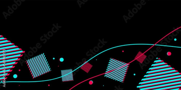Obraz Social media style background design with abstract graphics element
