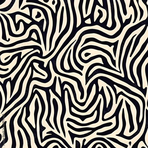 Fototapeta Abstract pattern with lines, A seamless vector background.  black, gray, beige, and brown texture. Generative AI