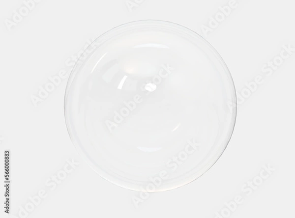 Fototapeta 3d white light texture of reflection on rough bubble isolated on white background. Abstract bubble glossy 3d geometric shape object illustration render with clipping path.