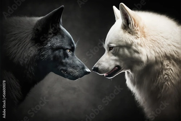 Obraz Black and white wolf