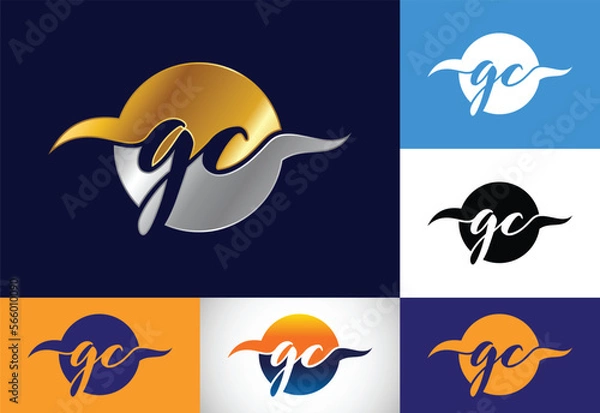 Fototapeta Initial Letter G C Logo Design Vector. Graphic Alphabet Symbol For Corporate Business Identity