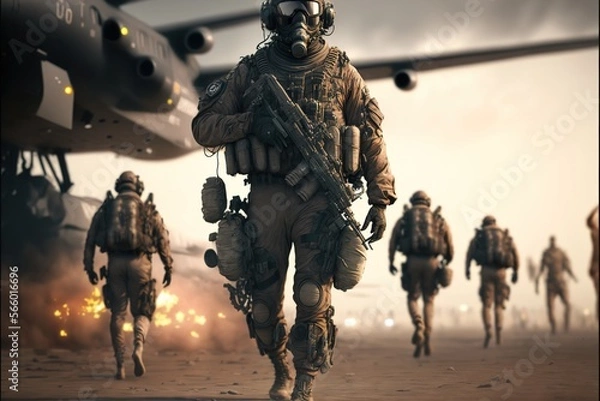 Obraz soldiers in camouflage