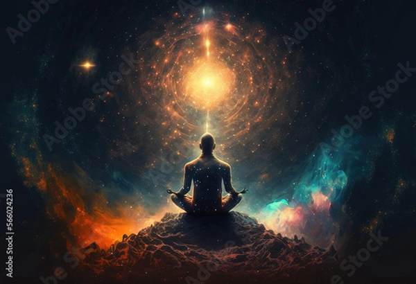 Fototapeta Meditation yoga. sketch art for artist creativity and inspiration. generative AI	
