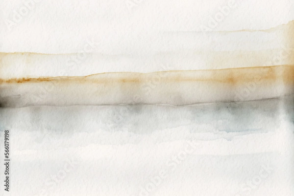 Obraz Minimalistic watercolor landscape background. Simple watercolor landscape painting. 