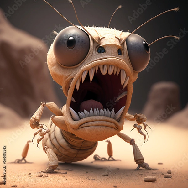 Obraz desert ant screaming angry generative AI