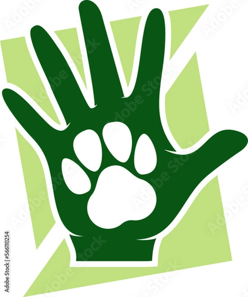 Obraz Square shape with hand and pet foot mark