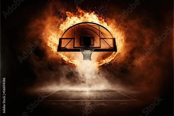 Fototapeta Digital illustration about basketball and sports. Generative AI.