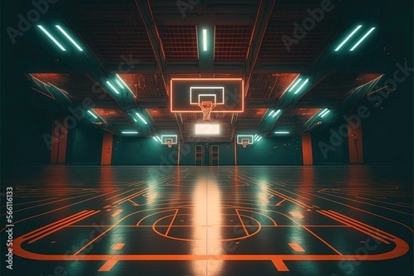 Fototapeta Digital illustration about basketball and sports. Generative AI.