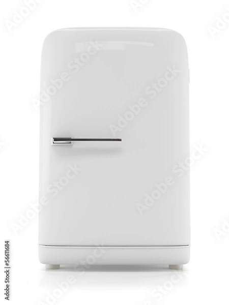 Obraz Retro refrigerator isolated on white background. Vintage fridge