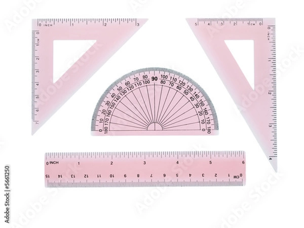 Obraz School geometry set in pink plastic