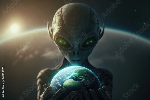 Obraz aliens and planet earth made with generative ai