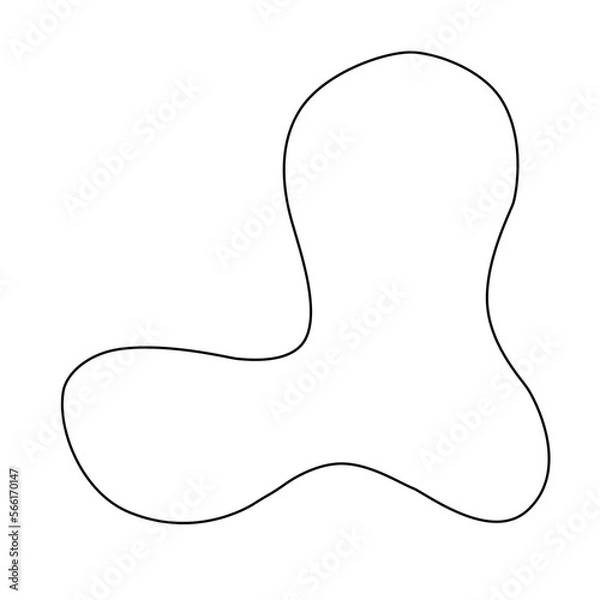 Fototapeta PNG. Black blob line art outline.	
