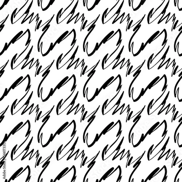 Obraz Seamless abstract black and white pattern. Vector illustration.