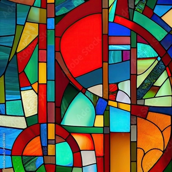 Fototapeta Beautiful abstract stained glass pattern