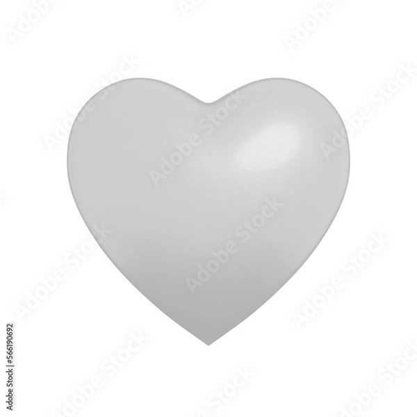 Obraz White heart isolated 3d