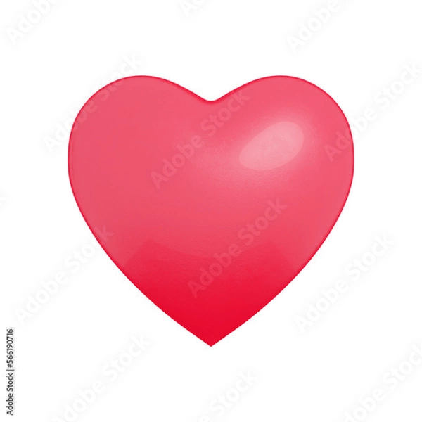 Obraz Pink heart isolated 3d