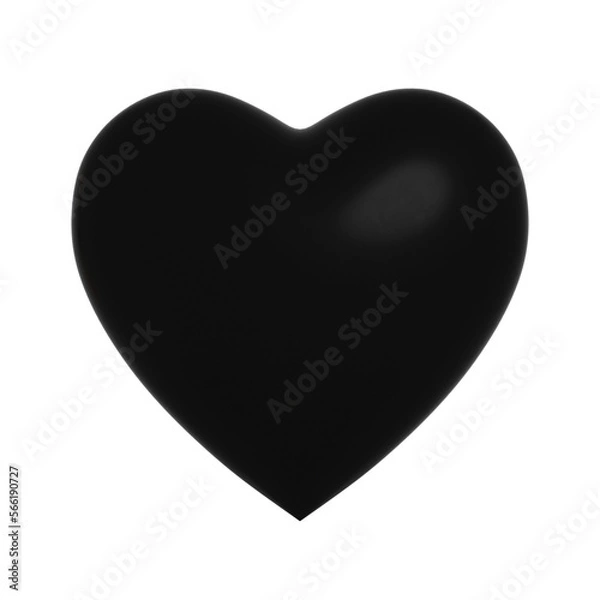 Obraz Black heart isolated 3d