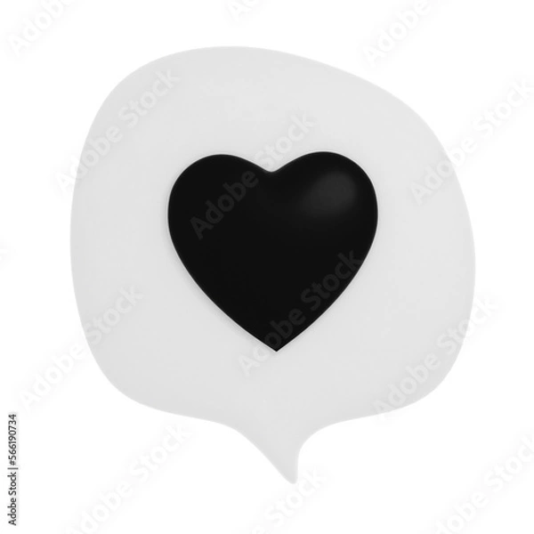 Obraz Chat bubble with a heart inside isolated
