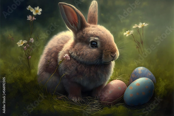 Fototapeta easter bunny, generative AI