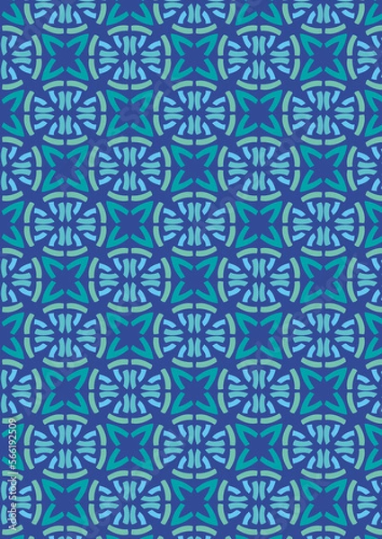 Obraz seamless pattern with blue ornament