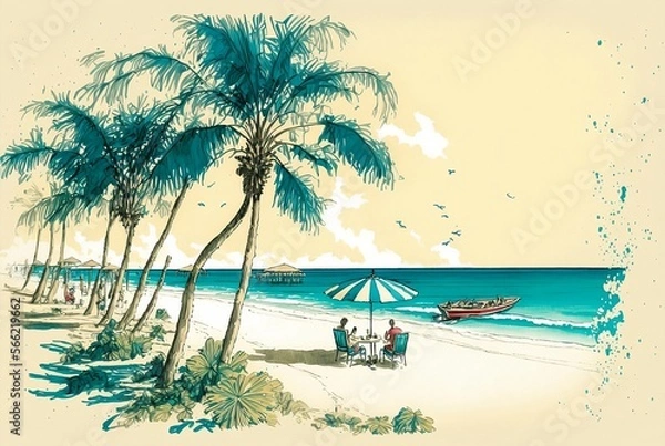 Obraz A tropical beach on a calm day - on vacation