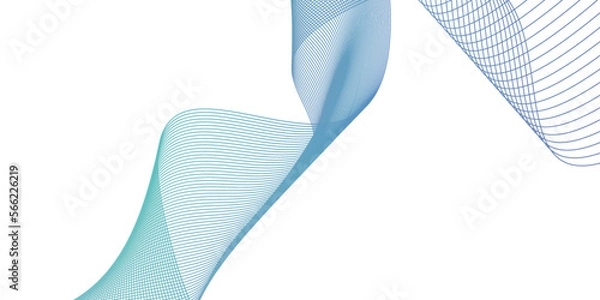 Fototapeta Abstract blue background . Abstract vector blue wave lines on white background . can be used design wallpaper , technology , or template .	