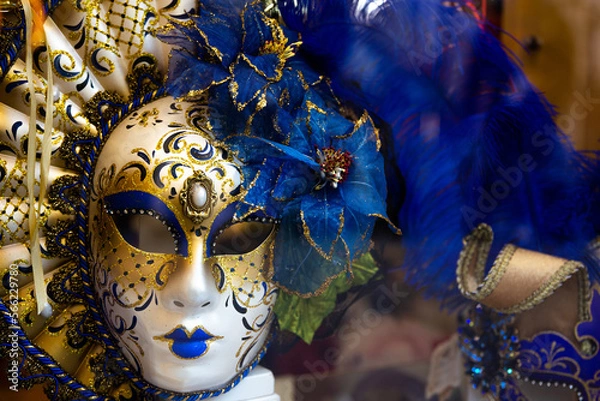 Obraz Traditional venetian mask in Venice in Italy. Colorful carnival mask 
