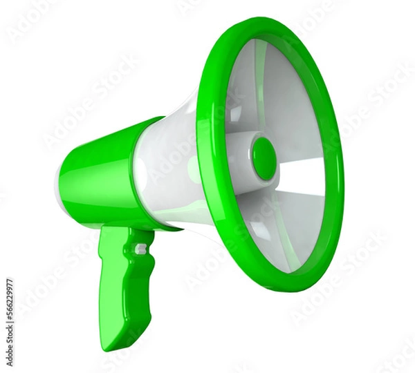 Obraz green and white megaphone