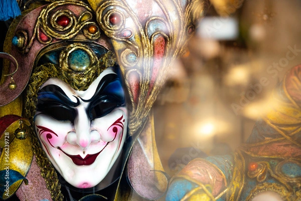 Obraz Traditional venetian mask in Venice in Italy. Colorful carnival mask 