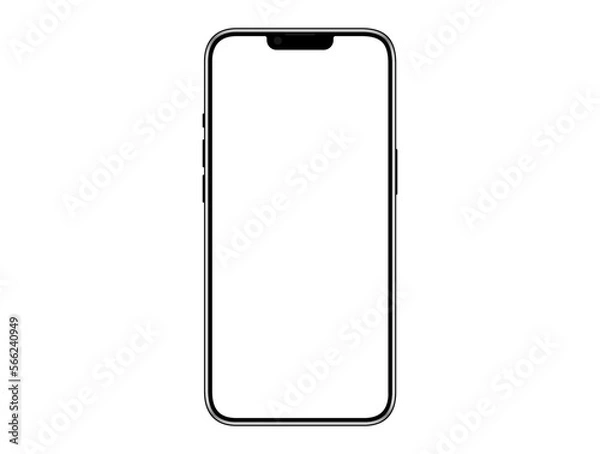 Obraz Realistic mobile phone mockup. Isolated cellphone app template. Vector stock illustration.