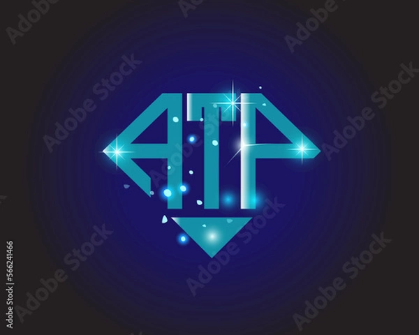 Fototapeta ATP Logo letter monogram with diamond shape design template.	
