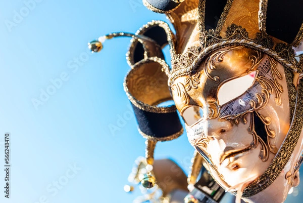 Obraz Traditional venetian mask in Venice in Italy. Colorful carnival mask 