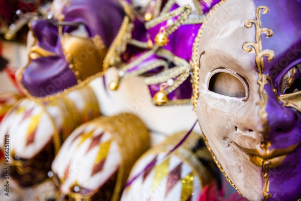Obraz Traditional venetian mask in Venice in Italy. Colorful carnival mask 