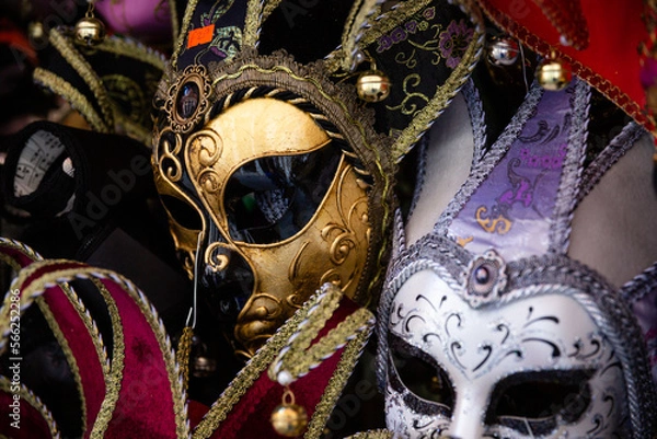 Obraz Traditional venetian mask in Venice in Italy. Colorful carnival mask 