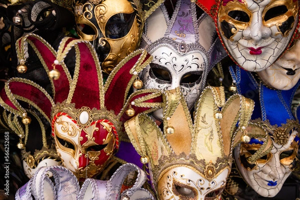 Obraz Traditional venetian mask in Venice in Italy. Colorful carnival mask 