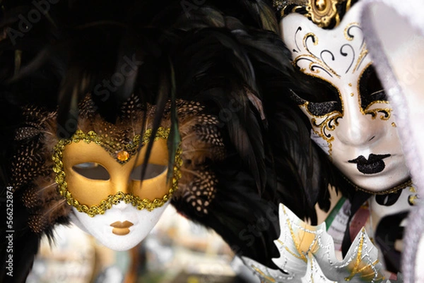 Obraz Traditional venetian mask in Venice in Italy. Colorful carnival mask 