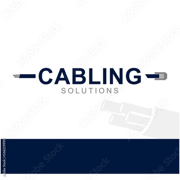 Fototapeta cable and network vector logo illustration