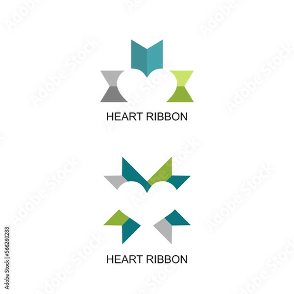 Fototapeta abstract image of a heart with a ribbon around it