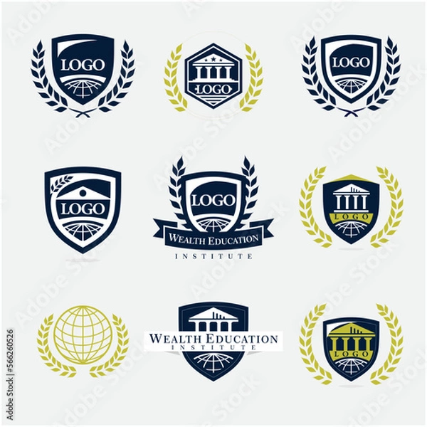 Obraz various versions of the shield and wheat logos