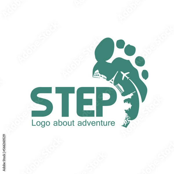 Obraz logo with the silhouette of a diver underwater