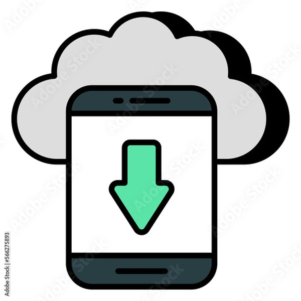 Fototapeta An icon design of cloud phone Install