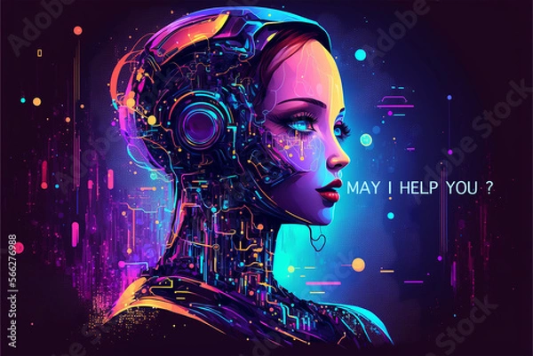 Fototapeta AI technology, revolutionized interact with machines. ChatGPT, AI-powered chatbot, uses natural language processing and machine learning to provide users with intelligent conversation. Generative ai.
