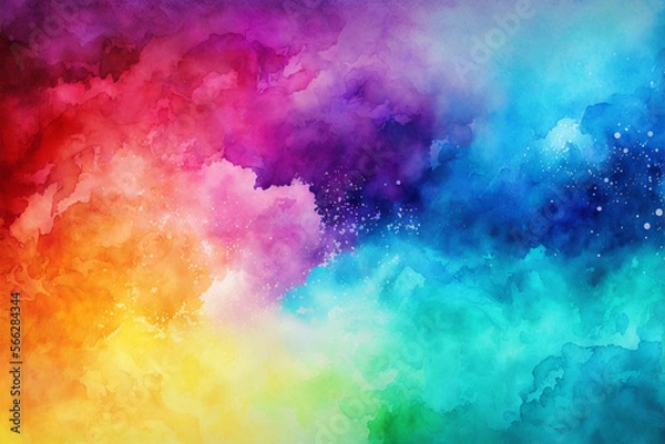 Obraz Abstract colorful painted Watercolor Background generative ai