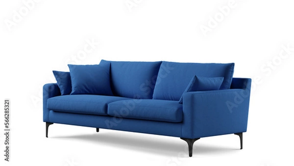 Fototapeta Modern sofa on isolated white background. Furniture for the modern interior, minimalist design.