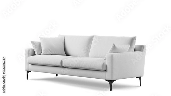 Obraz Modern sofa on isolated white background. Furniture for the modern interior, minimalist design.