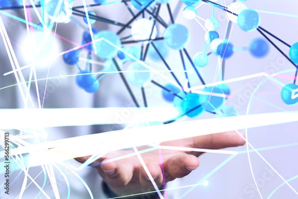 Fototapeta conference Digital Network and data concept 3d