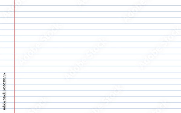 Fototapeta Background with lines of notebook sheet, vector illustration.